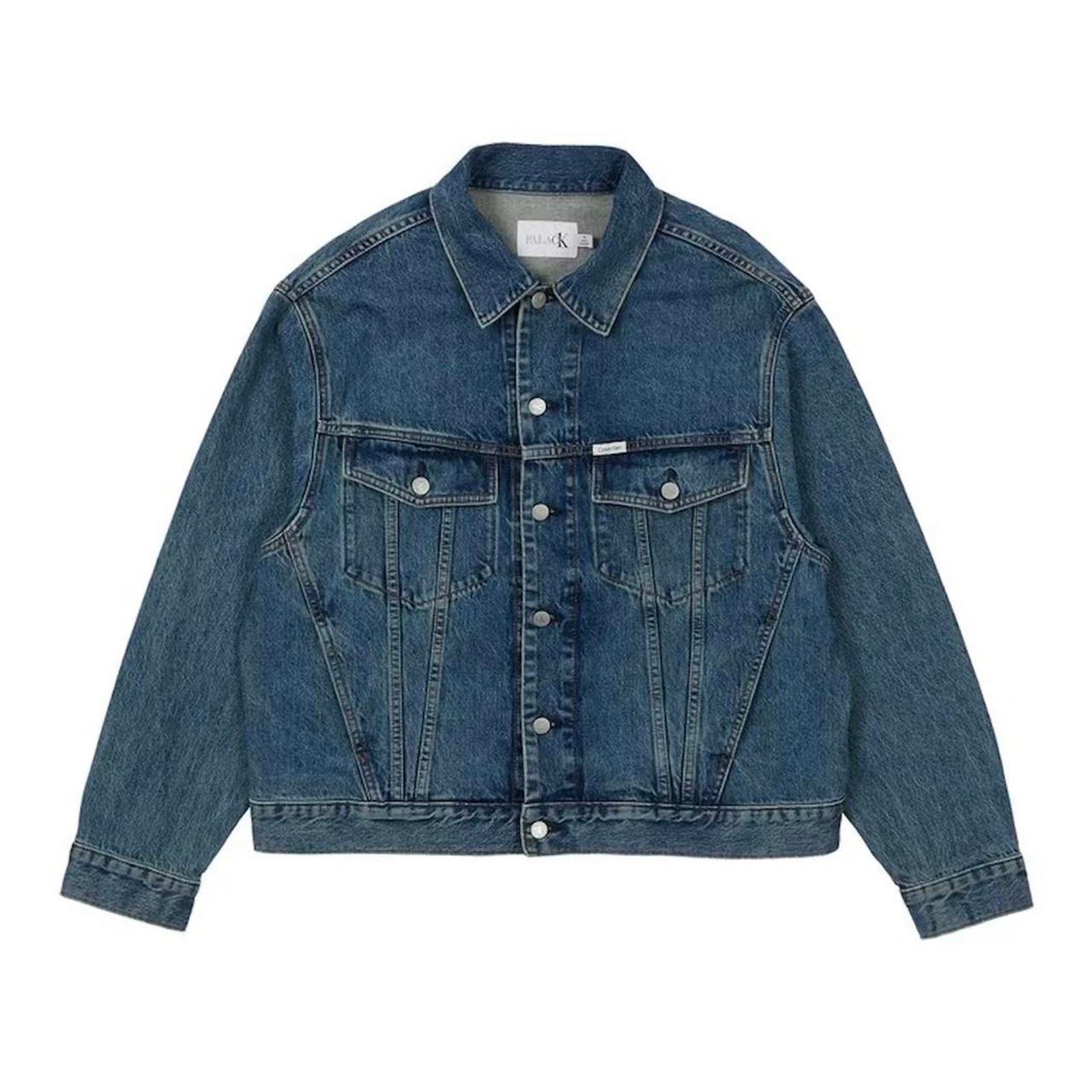 Ss22 Palace X Ck1 Relaxed Trucker Denim Jacket “Tinted Sandstone Indigo”